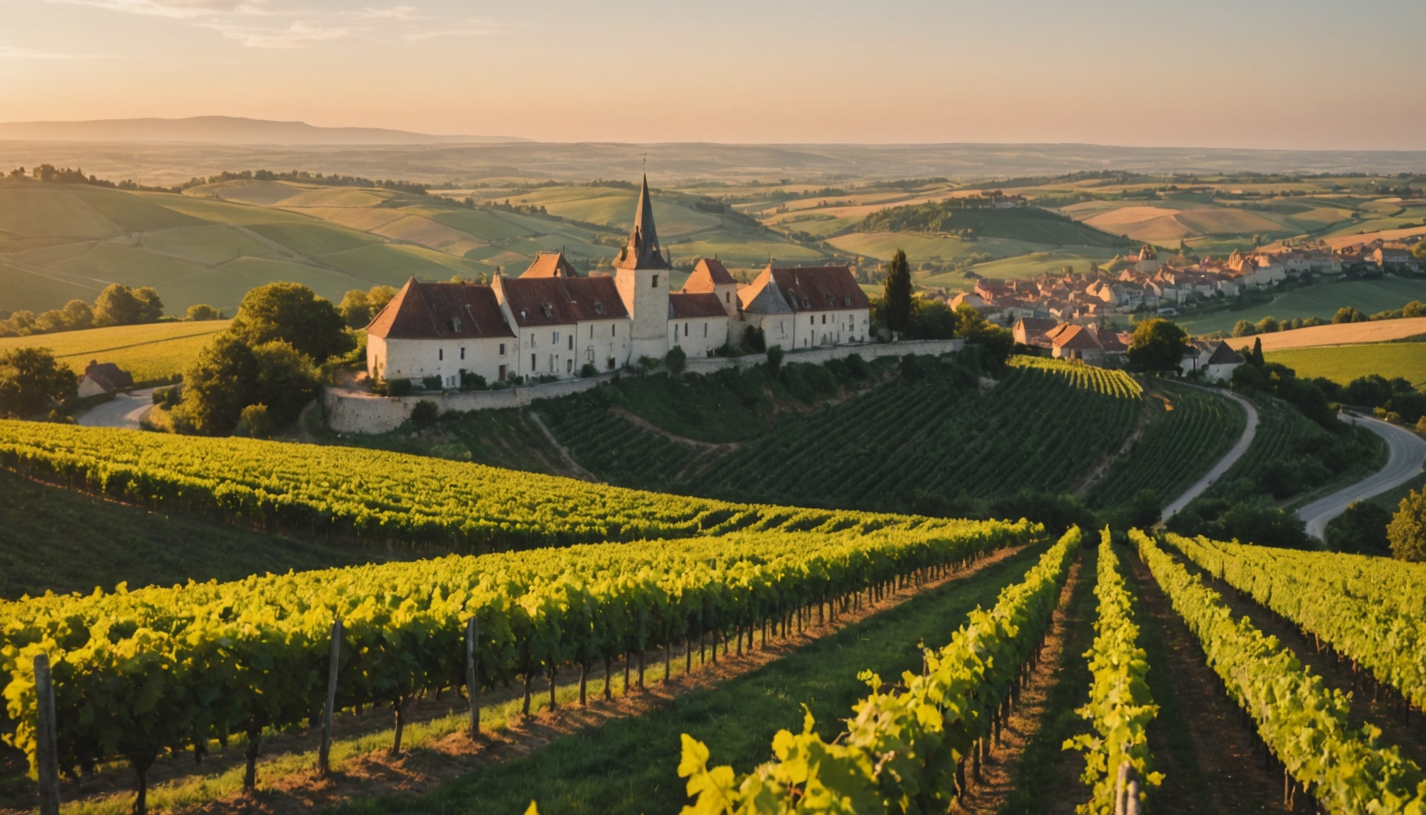 Paysage de vignobles en Bourgogne-Franche-Comté