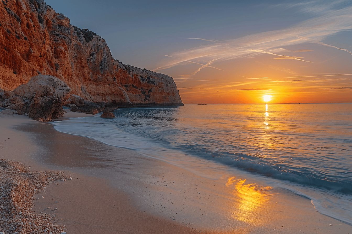 plages dorées et falaises impressionnantes en Algarve  
côte sauvage de lAlgarve avec vues à couper le souffle