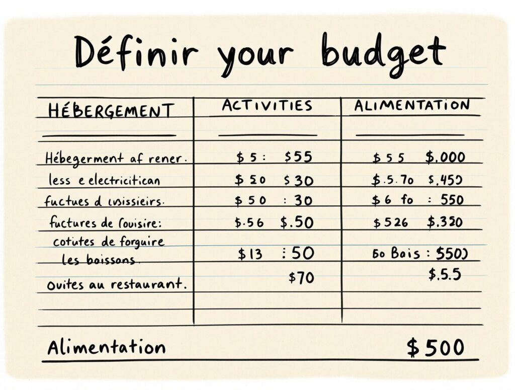 définir son budget voyage